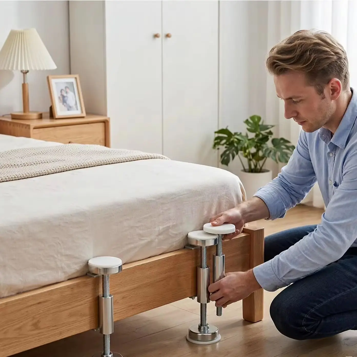 Adjustable Bed Anti-Shake Tool​ Headboard Stopper Wall Protector Anti-Noise Bed Frame Support