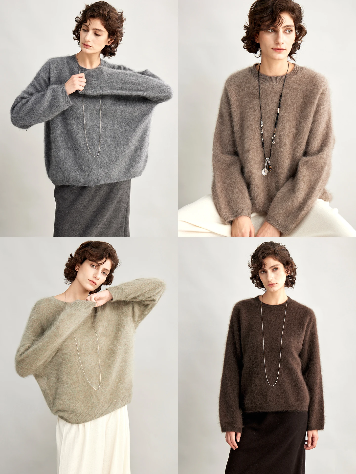 

Мягкий уютный вязаный свитер из 100% шерсти с круглым вырезом, свободного кроя, комфортный, в стиле lazy style, для женщин, зимний, модный, для повседневной носки