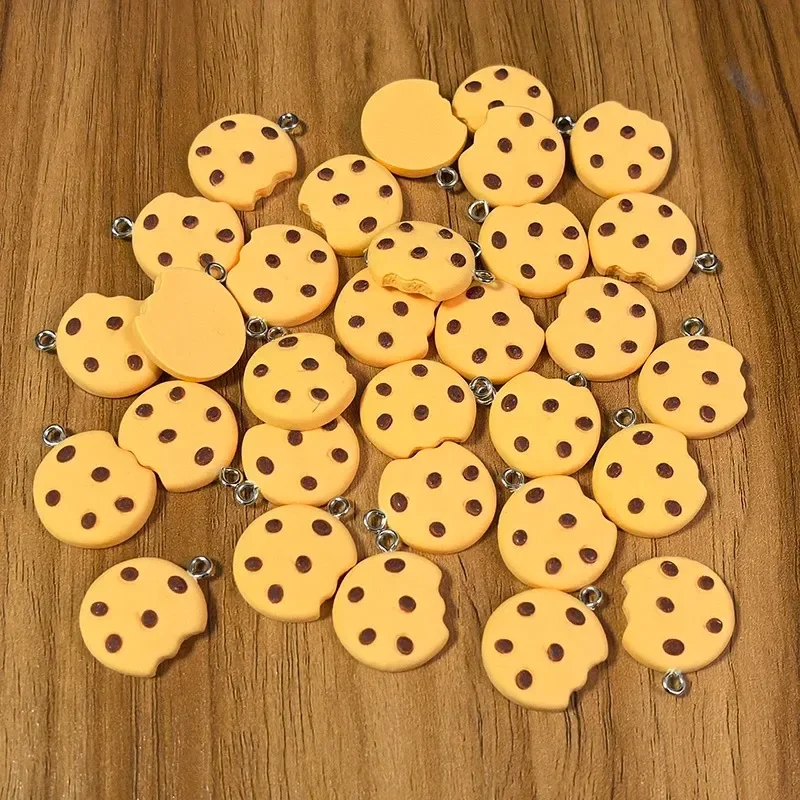 10 Stück gebrochene Kekse Kekse Harz Charms süße Cartoon Snacks Essen Ohrring Halskette Anhänger DIY lustige Schmuck machen