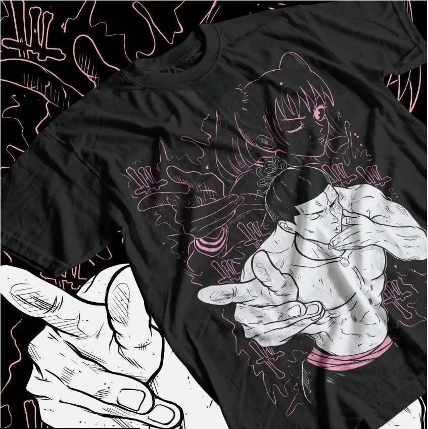 

Summer Yuji Itadori T-shirt Todo Jujutsu Kaisen Gojo Horror Anime Black Shirt All Size Personalized Loose Cotton Short-sleeved