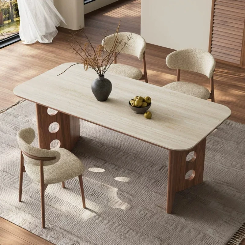 Restaurant Wooden Modern Dining Tables Marble Space Saving Kitchen Dining Tables Solid Wood Table A Manger Interior Furniture