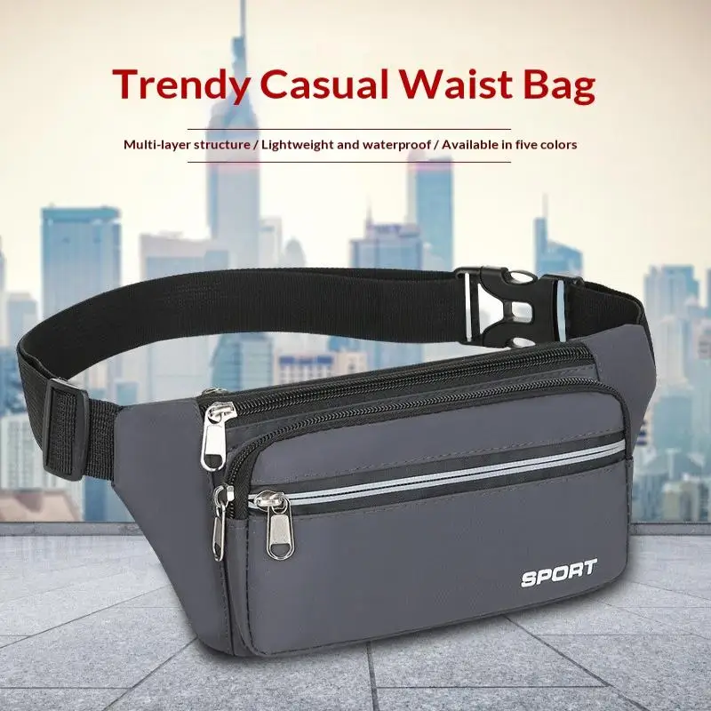 Waterproof Sports Waist Pack Bag For Travel Hiking Running Hands-free Business, Site Work, Sports, Mobile Phone, Waist Bag