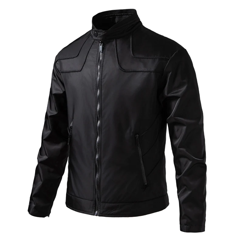 

Motorcycle Jacket Men Solid Color Biker Coat Motorcycle Jackets Mens Winter Casual Windbreaker Coats Slim Fit Racing Outwear