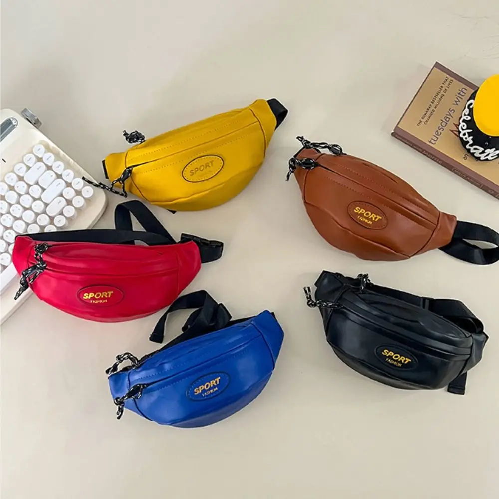 

Модная кожаная детская сумка, водонепроницаемая нагрудная сумка большой емкости, спортивная сумка на плечо на молнии