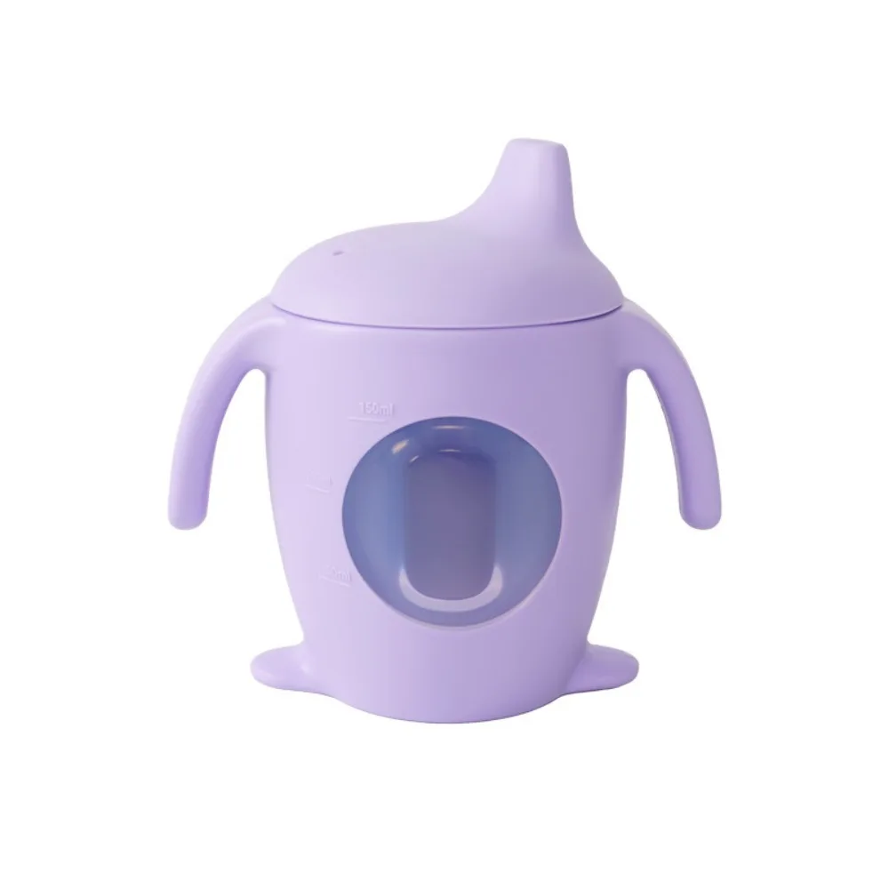 

New Silicone Penguin Sippy Cup Leakproof BPA Free Water Bottle With Scale Infant Cup Infant