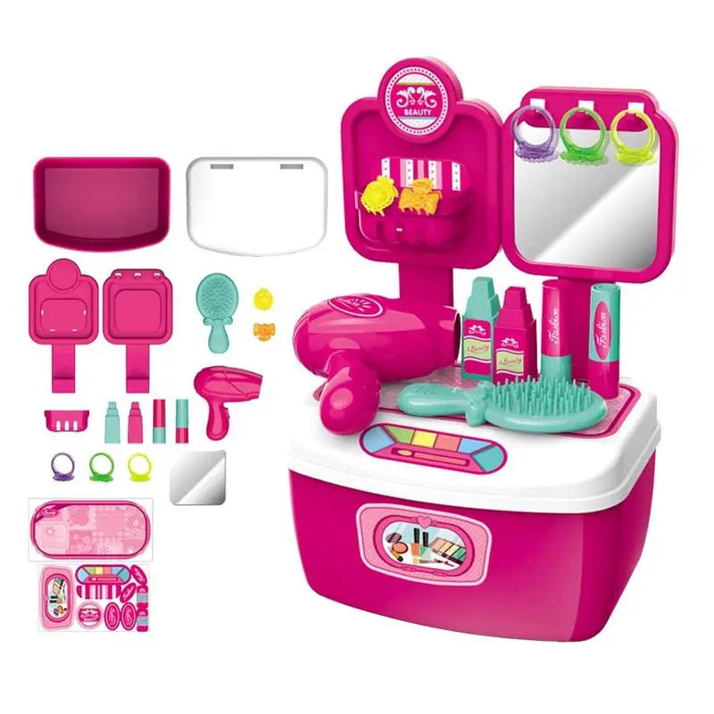 Jouet de salon de coiffure pour filles, ensemble de jeu de spanplay entièrement équipé, salon de beauté, cadeau d'anniversaire pour filles, jouets de salon de coiffure