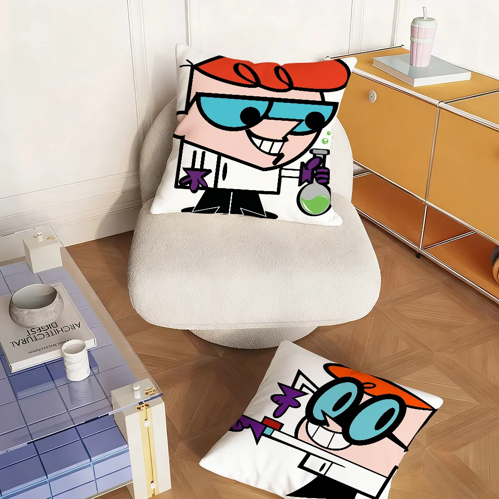 

Забавная мультяшная наволочка D-Dexters-Lab для спальни, дивана, гостиной, декоративная подушка для спины, квадратная подушка для сна