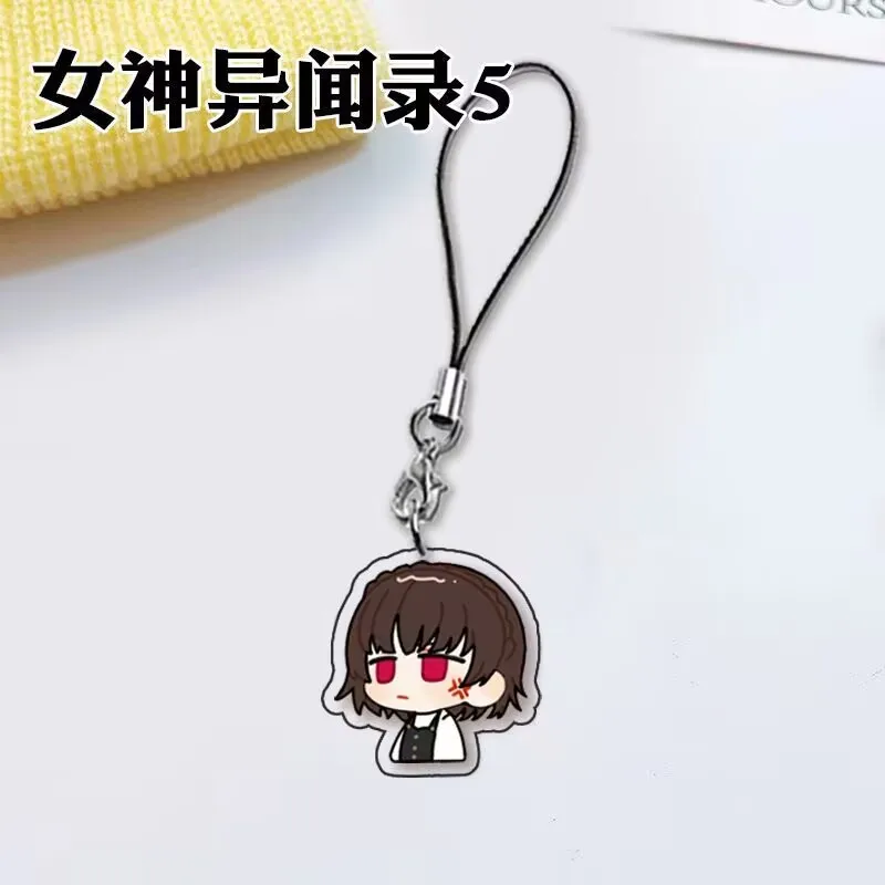 PERSONA 5 Anime Akechi Goro Yuuki Makoto New Acrylic Creative Design Mobile Phone Lanyard Chain Cute Keychain Pendant Gift