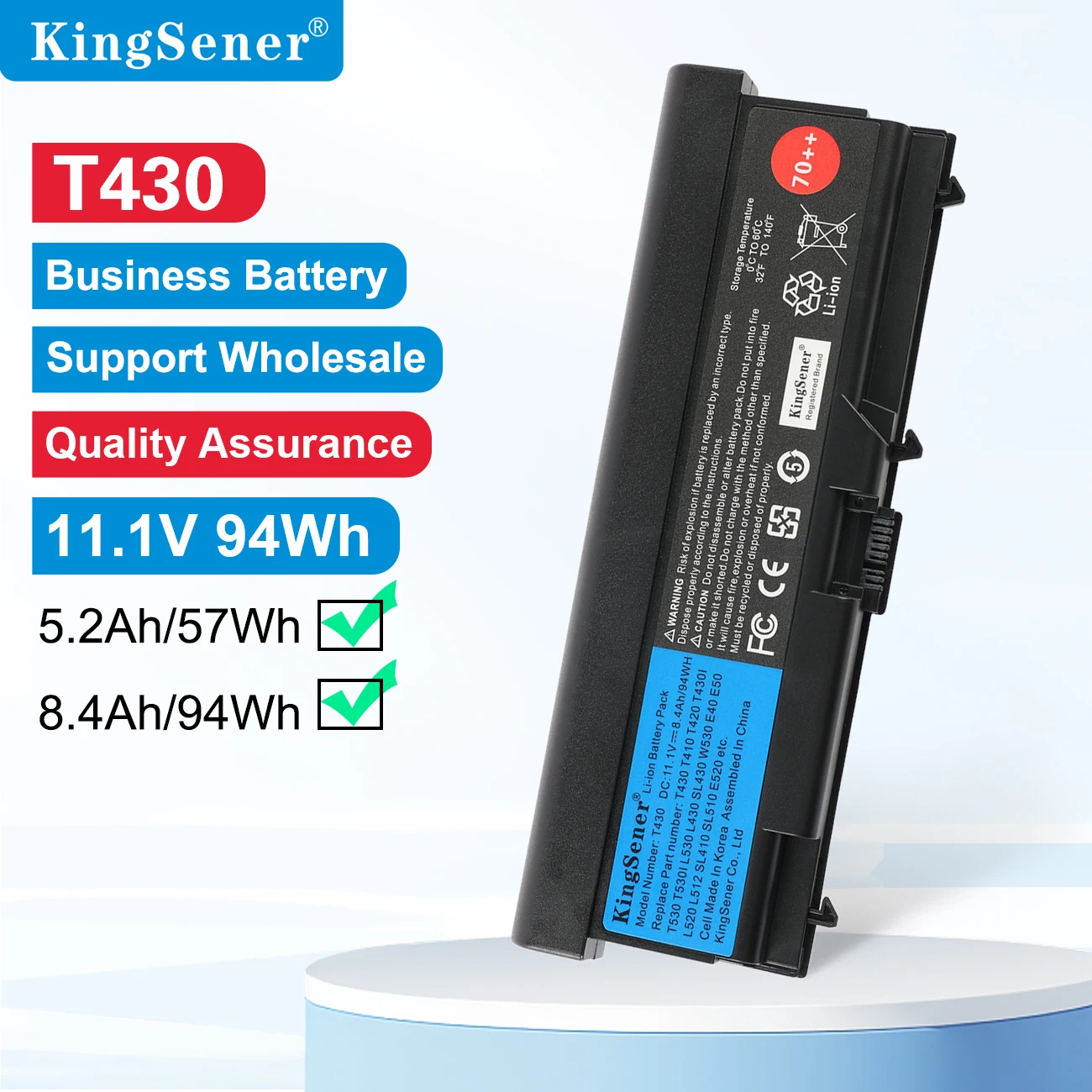 KingSener Laptop Battery For Lenovo ThinkPad T410 T510 T420 E40 E50 L410 L420  L510 L512 L520 SL410 SL510 W510 T520 W520