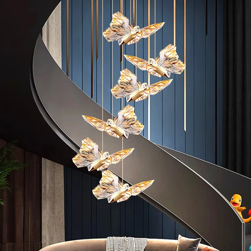 Imagem -05 - Nordic Pendant Lights For Home Decoration Stair Chandelier Sala de Estar e Jantar Luz de Teto Iluminação Interna