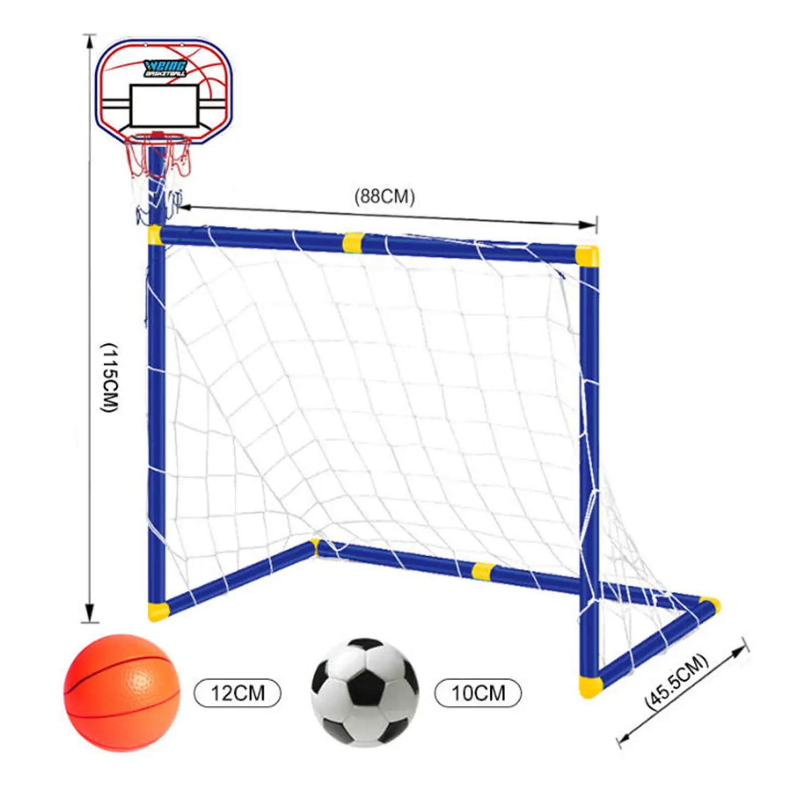 Basketball Hoop with Soccer Goal Folding Toys with Frame Set Football Goal Basketball Board for Games Indoor Exercise Gym Teens