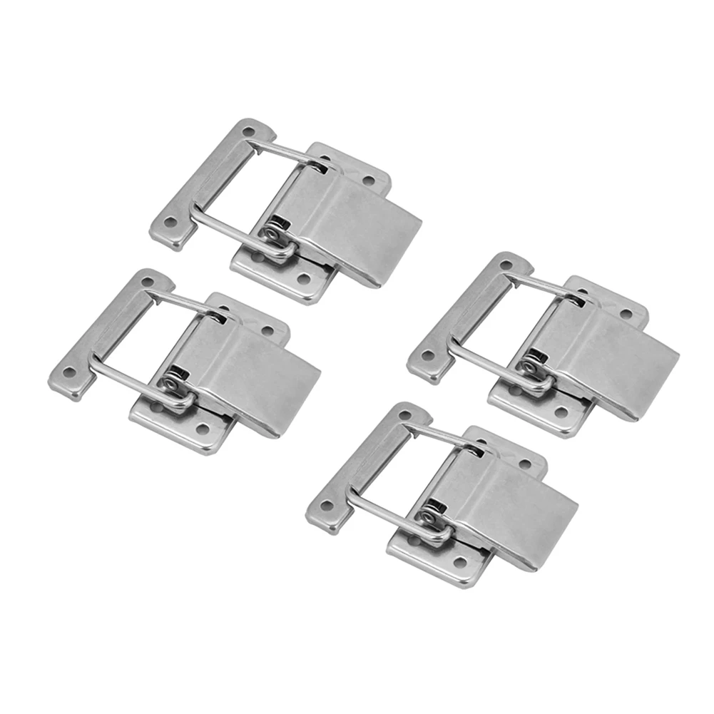 2/4PCS Stainless Steel Locking Hardware Cabinet Box Spring Locking Turn Locking Stainless Steel Hasp Latch Lock Sliding Door
