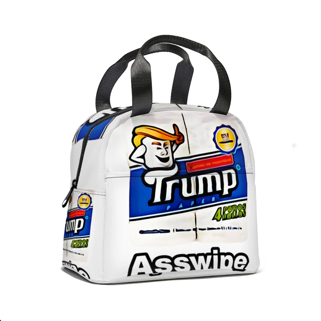 Trump Toilet Paper, Asswipe Lunch Box Women Multifunction Cooler Thermal Food Insulated Lunch Bag Kids Portable Picnic Tote Bags