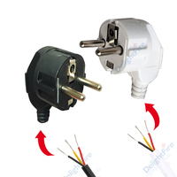 Germany Schuko Rewireable Power Plug 250V 16A EU CEE 7/7 Standard Adapter Receptacle Connector Electrical Socket Power Adapter