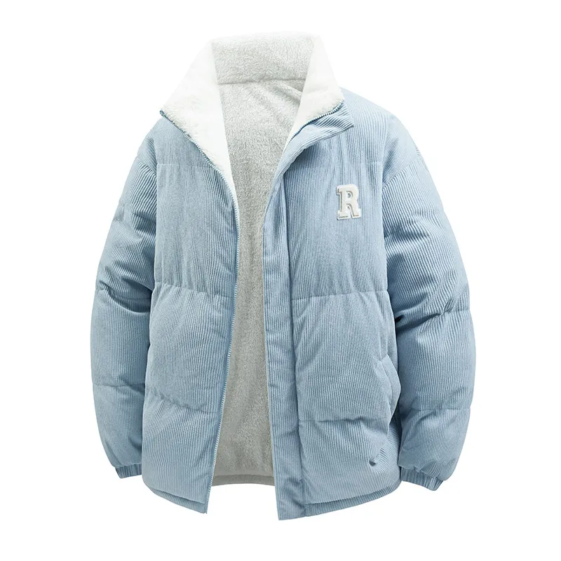 

Модная повседневная мужская двусторонняя одежда на молнии, водонепроницаемая ветрозащитная парка унисекс, утепленная теплая хлопковая куртка