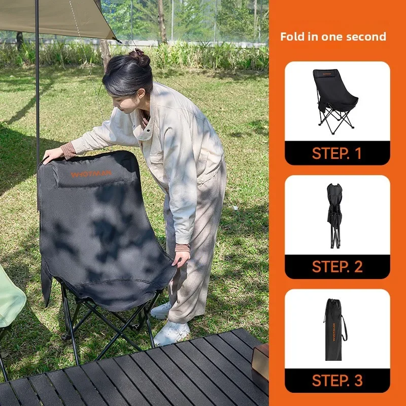 

Whotman Outdoor Portable Folding Chair, Armchair Leisure Chair Outdoor Camping Fishing Sketch Chair