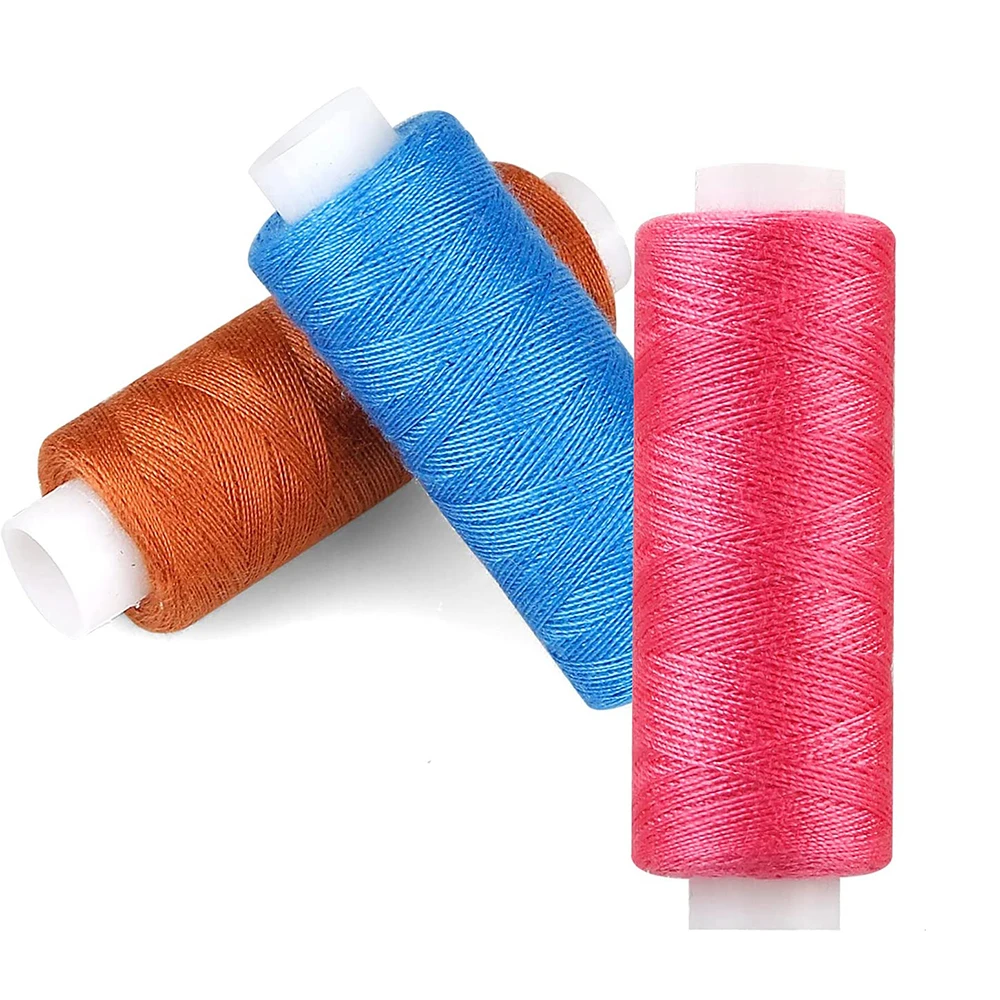 60 Color Sewing Threads Kits 250 Yard Spools Polyester Thread for Hand Sewing & Embroidery Needlework Needle Threaders Tool