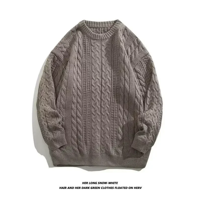 Pull en Laine à Manches sulfet Col Rond pour Homme, Tricot Décontracté, Basique, Résistant, à la Mode