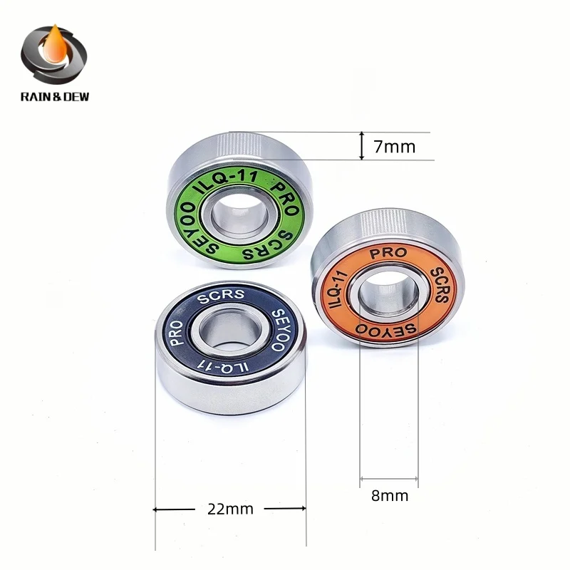 8Pcs 608 2rs ILQ-11 8x22x7 Skateboard Bearings, 608 Bearing & Bearings for Inline Skates, Bearings for Skates & Scooter