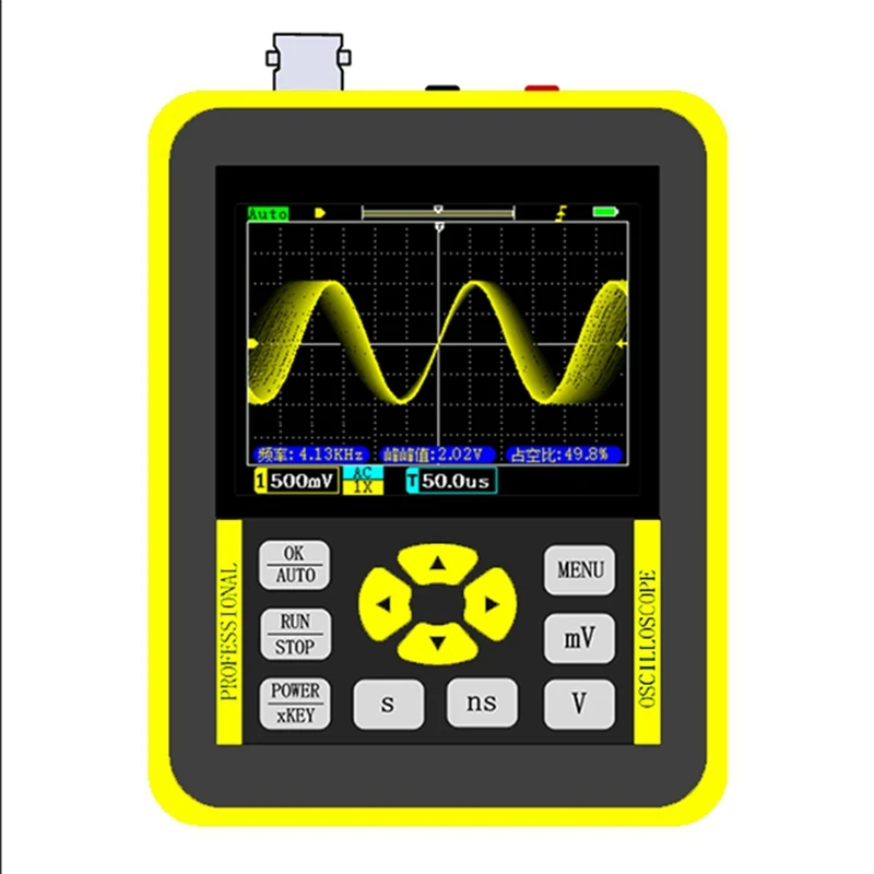 

DSO1511G 2.4-Inch Screen Digital Oscilloscope 120Mhz Analog Bandwidth Support Signal Generator Handheld Oscilloscope