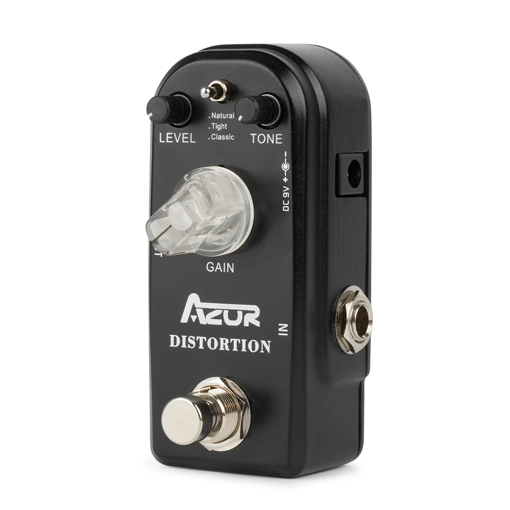 AZOR AP-302 Distortion Guitar Effect Pedal 3 Modes Metal Shell True Bypass With 4 Functional Knobs Aluminum Alloy Guitar Accesso