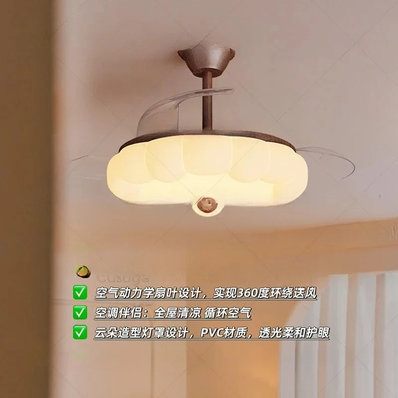 Bedroom silent medieval French wind dining room ceiling fan light