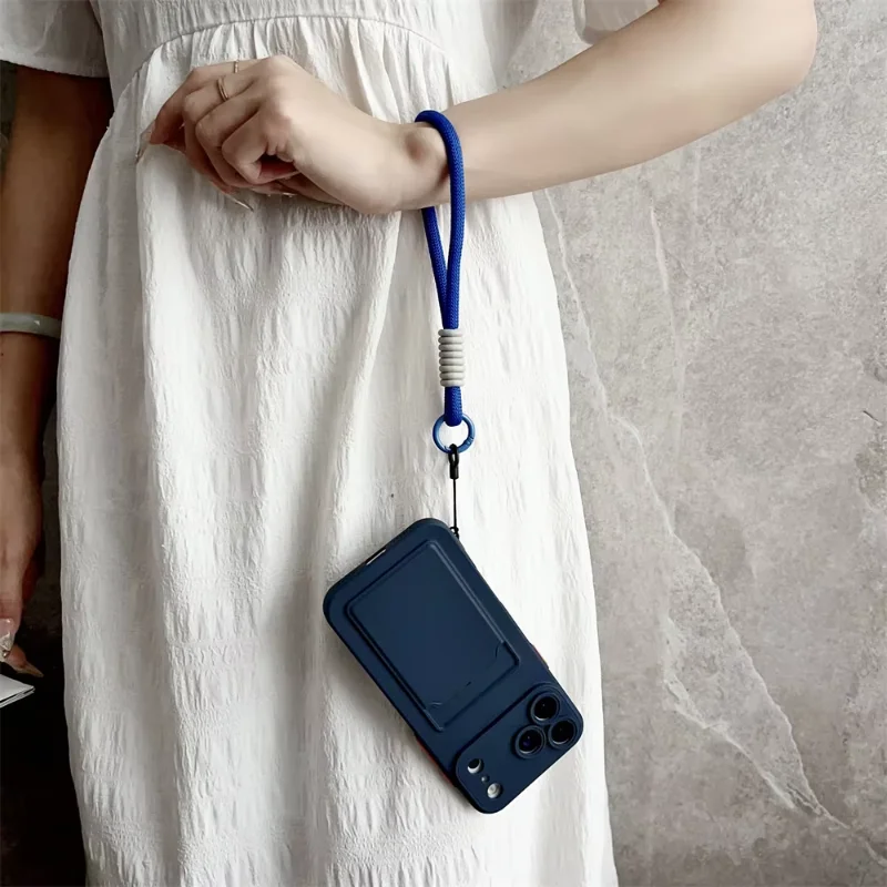 Candy Colored Soft Silicone Wrist Strap Phone Case With Independent Contrasting Buttons For IPhone 17 16 15 18 ProMax Phone Case