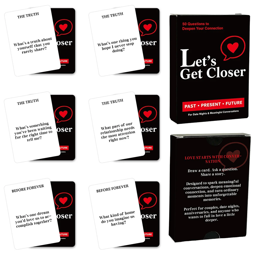 50 Fun interactive couple cards to promote emotional warmth, dialogue and Q&A cards for in-depth communication