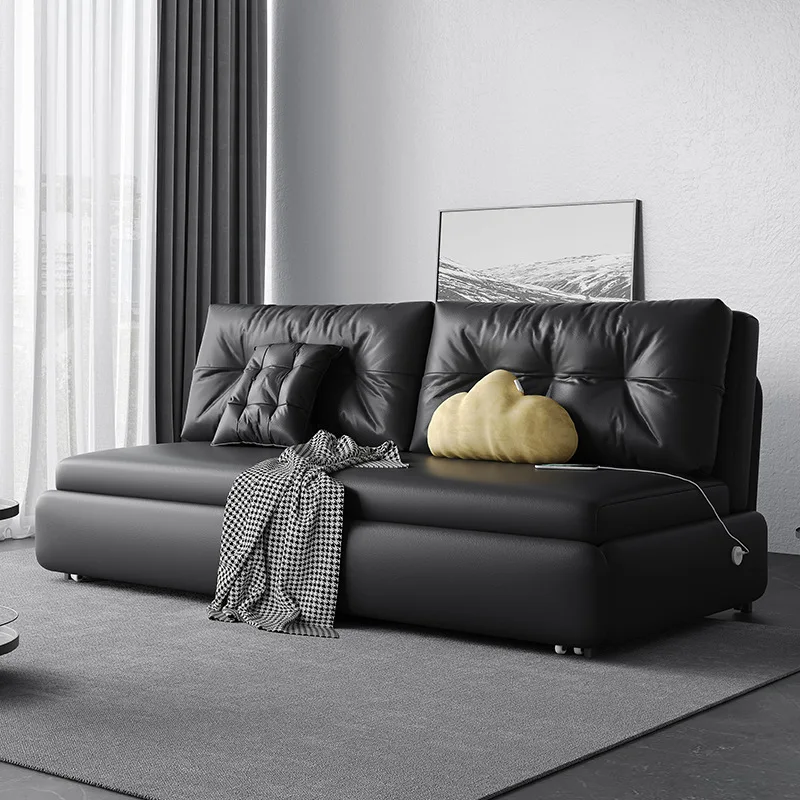 Modern Foldable Sofa Bed Dual Purpose Living Room Multifunctional Armless Pull-Out Bedroom Furniture Custom Color
