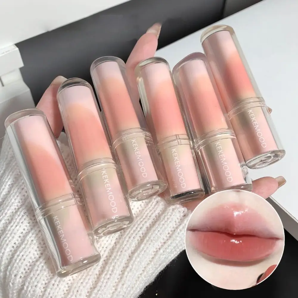 6 Kleuren Jelly Spiegel Lippenstift Waterdichte Niet-Plakkerige Cup Clear Lip Glazuur Langdurige Ronde Buis Water Licht Lipgloss