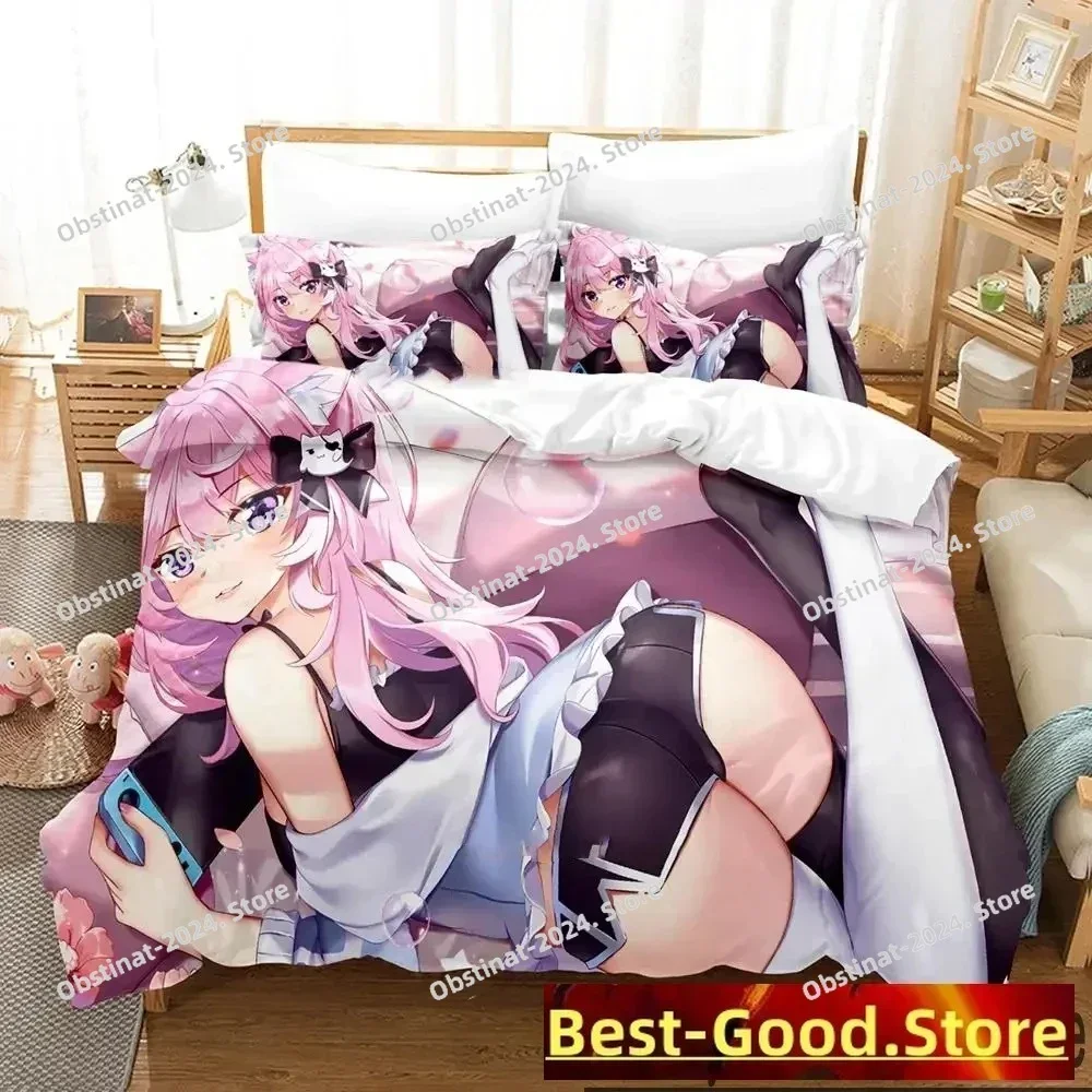 3D Anime Nyatasha Nyanners Bedding Set Printed single Comforter Quilt Bed Cover Duvet Cover Pillow Case 3 Pieces Kids Adult Size