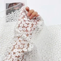 Cotton Floret Embroidery Lace Fabric DIY Sewing women's Fabric Wedding Dress/Skirt/Mesh/Wedding/Photography Background/Fabric