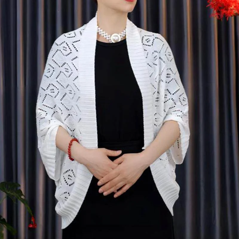 

Ice Silk Cool Feeling Shoulder Wrap Women's Outerwear Summer 2024 New Style Air Conditioned Room Knitted Cardigan Fashionable...