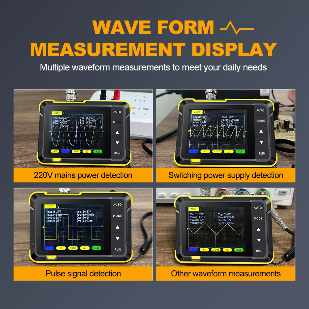 DSO 152 Handheld Digital Oscilloscope 2.5MSa/s 200KHz Analog Bandwidth Non Periodic Digital Signals Mini Lightweight Design