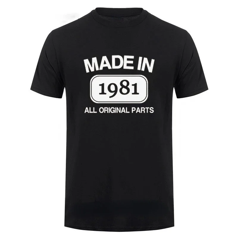 Funny Father's Day Present Made In 1981 Limited Edition Birthday Gift Humour T Shirt for Men Daddy Husband Surprised T-Shirt image 5
