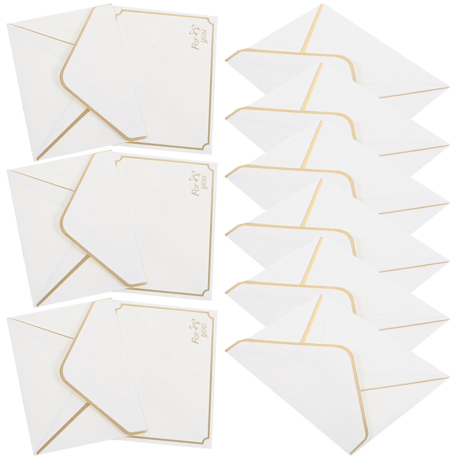 

24 Pcs Golden Border Envelope Invitation Envelopes Vintage for Letters Bronzing Decorative Small White Delicate Card