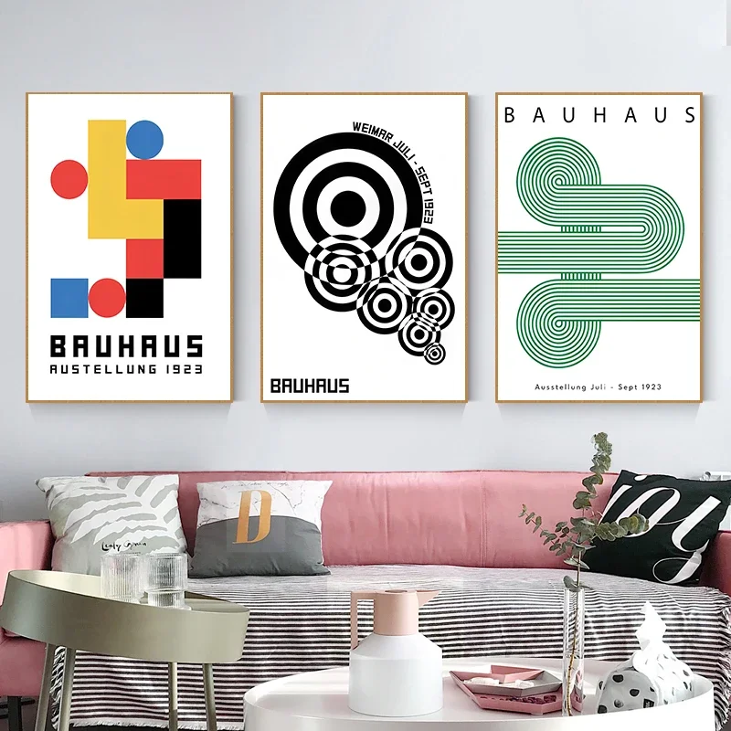 

Eyes of Bauhaus Premium Poster Geometric Modernist Abstract Canvas Painting Print Wall Art Picture Minimalist Home Decoration