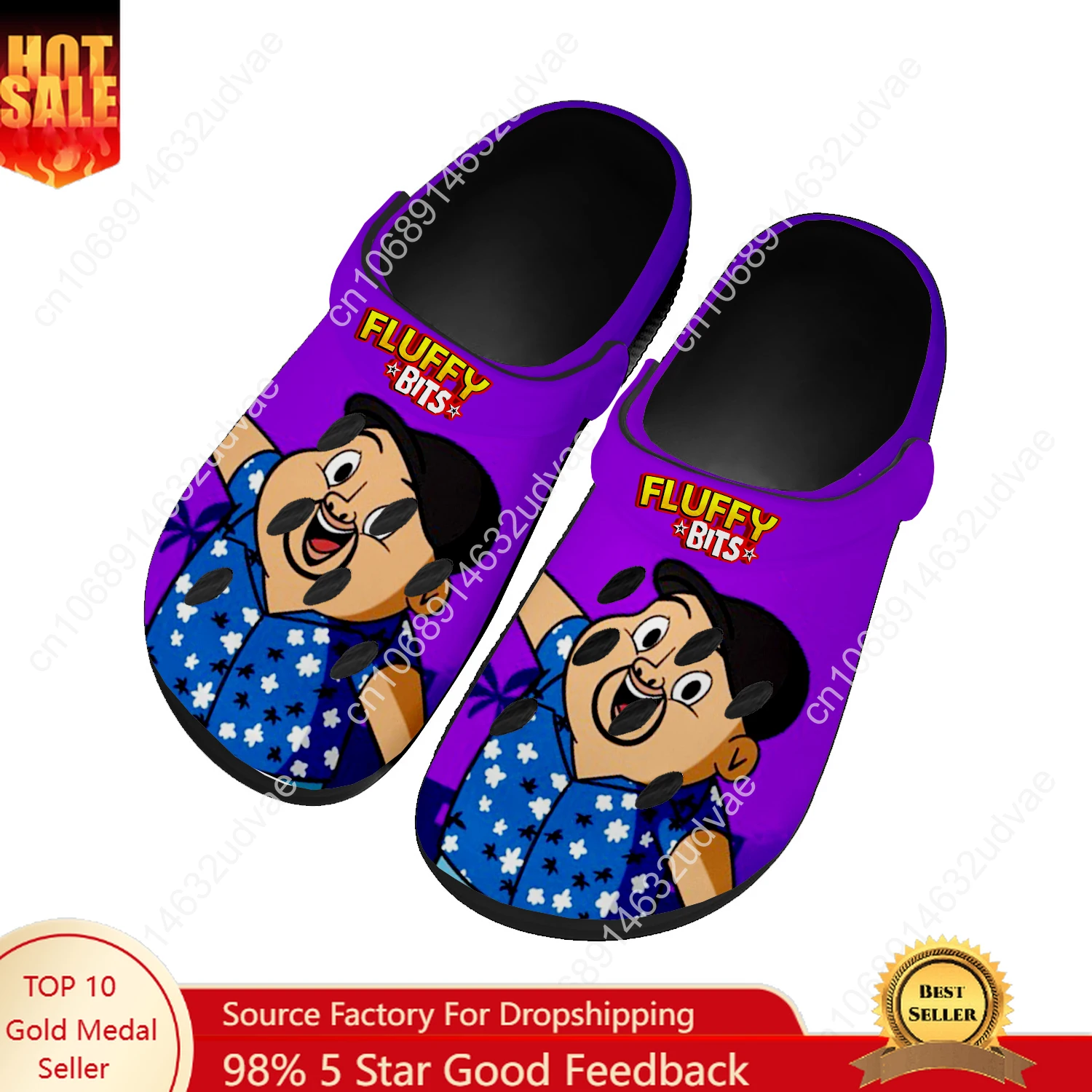 Fluffy Bits Water Shoes Mens Womens High Quality Fashion Home Garden Clogs Customizd Sandals Beach Breathable Hole Slippers