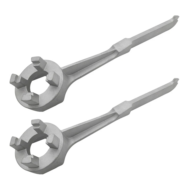 2Pcs Bung Wrench, Aluminum Gallon Drum Wrench Barrel Wrench Drum Opener Tool For Opening 10 15 20 30 50 55 Gallon Drum Durable