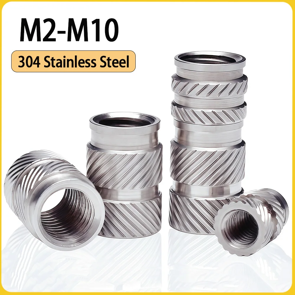 5-30pcs 304 Stainless Steel Heat Insert Nut Hot Melt Insert Knurled Nuts Double Twill Injection Embedment Nut for 3D Printer