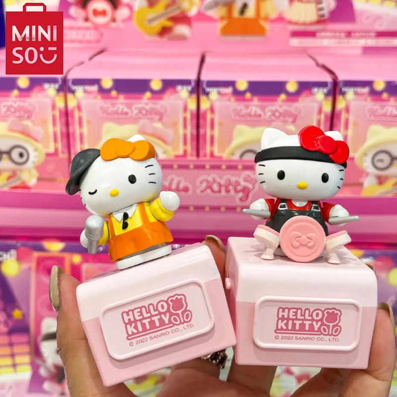 

New Sanrio Hello Kitty Music Festival Desktop Ornament Kawaii Music Box Toy Birthday Gift Cute Doll Anime Figure Birthday Gift