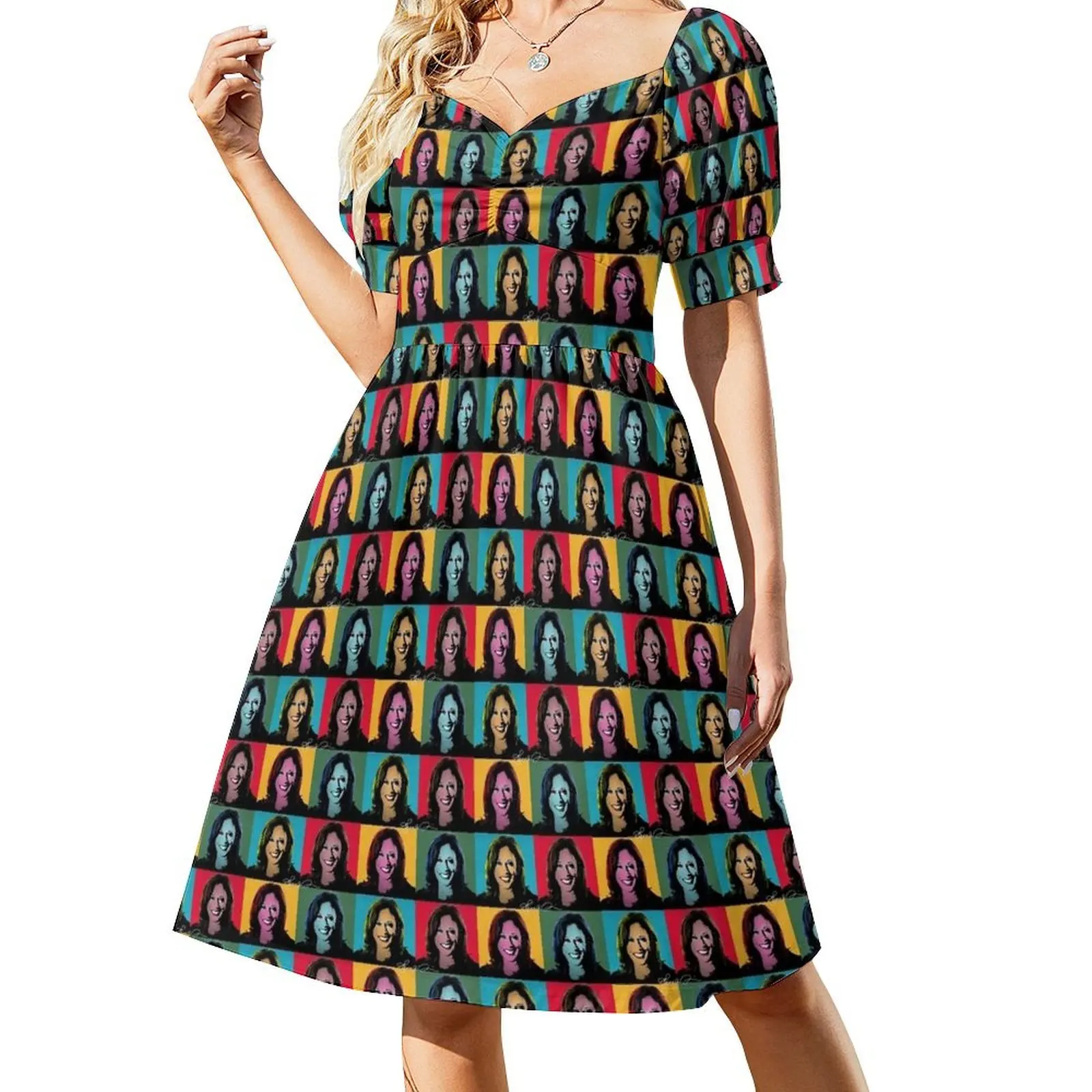 KAMALA HARRIS Pop Art Portrait Short Sleeved Dress Elegant gown dresses for woman 2025 Dress