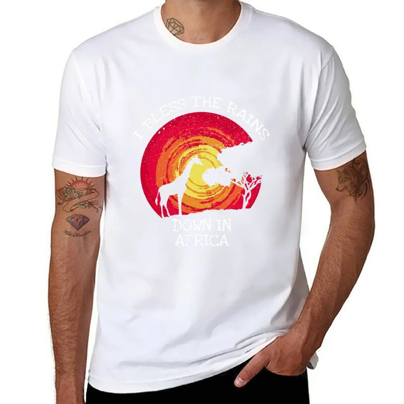 

I Bless Rains Down In Africa T-Shirt man graphic t shirt cotton t shirt pack T-Shirt