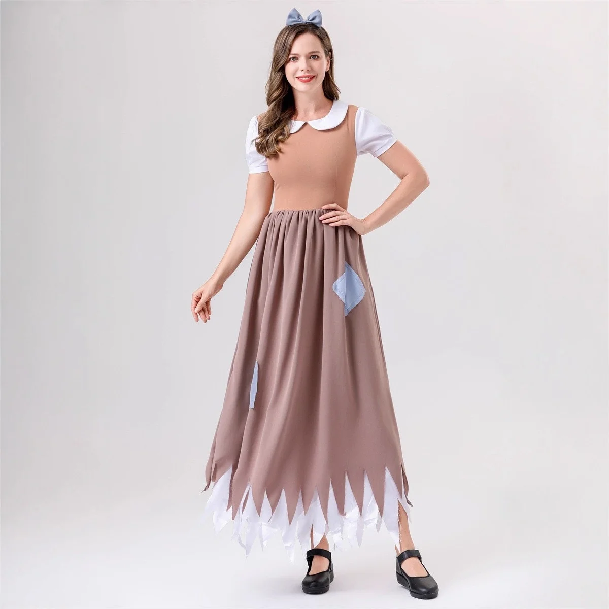 

Хэллоуин Фея Т Белоснежка Костюм Горничной Лоскутное Платье Платье Для Выступления Fem Слуга Доктор Традиционный Китайский Этин...