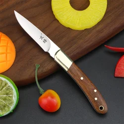 Brass folding knife, casual and convenient, fruit knife, camping and barbecue multifunctional knife, fruit peeler