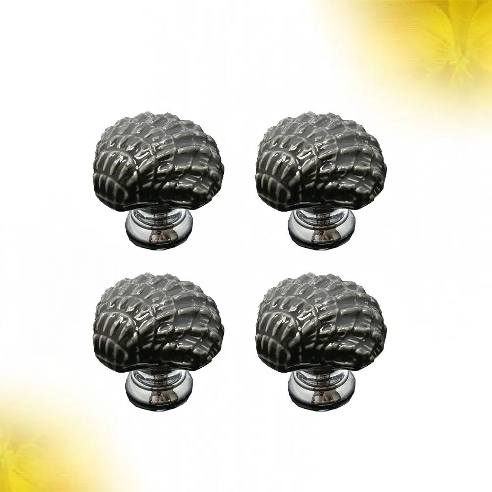 

4 Pcs Cabinet Door Furniture Dresser Pull Handles Black Matte Knobs for Drawers