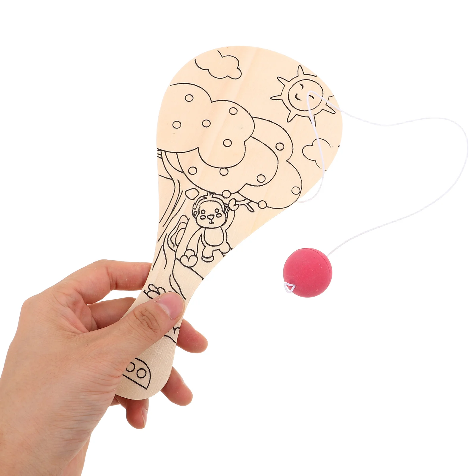 8-teiliges leeres Paddel für Kinder, handbemaltes Holzhandwerk, einfach zu färben, leichtes Material, ideales Spielen im Innen- und Außenbereich