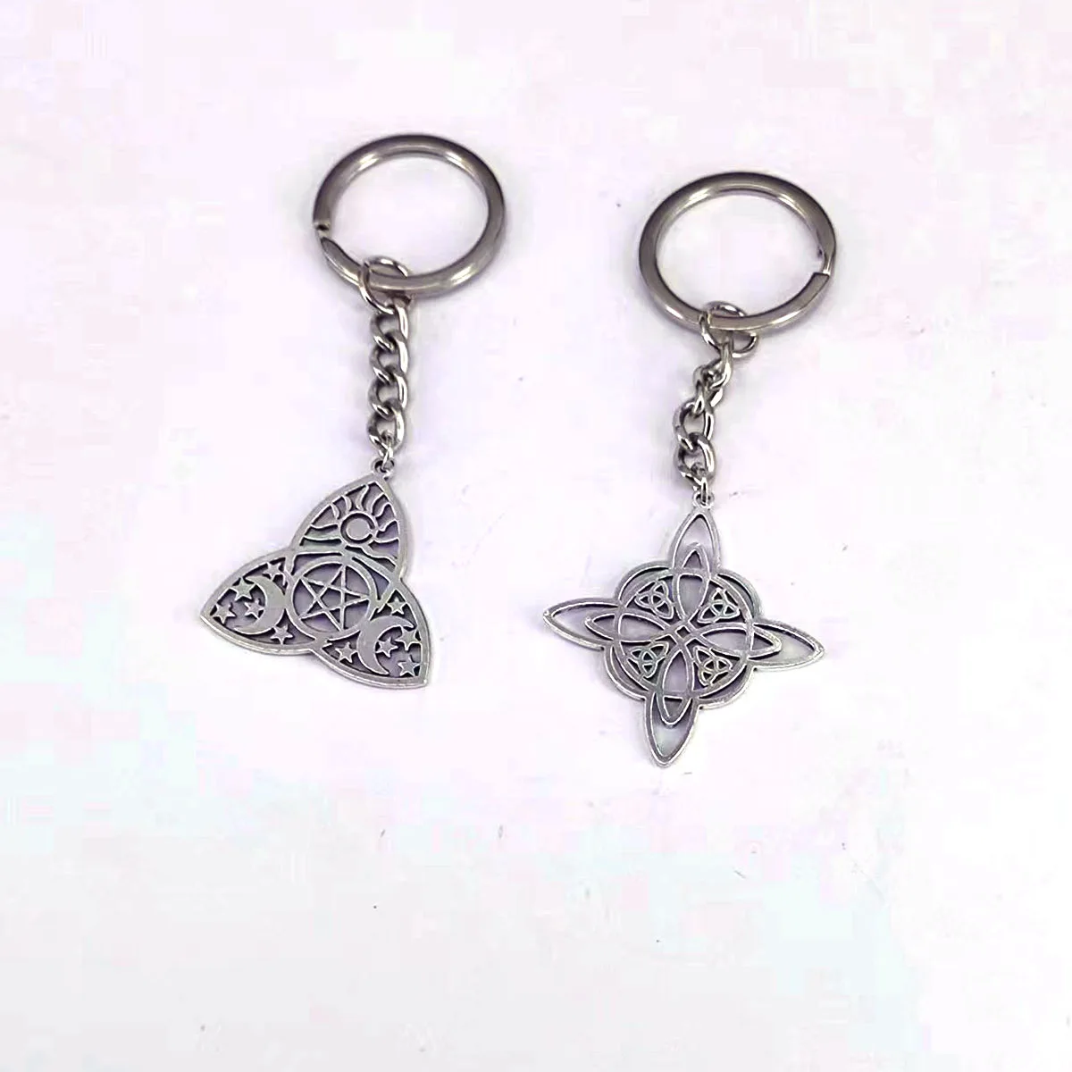 Witch Double Celtic Triangle keychains for gift