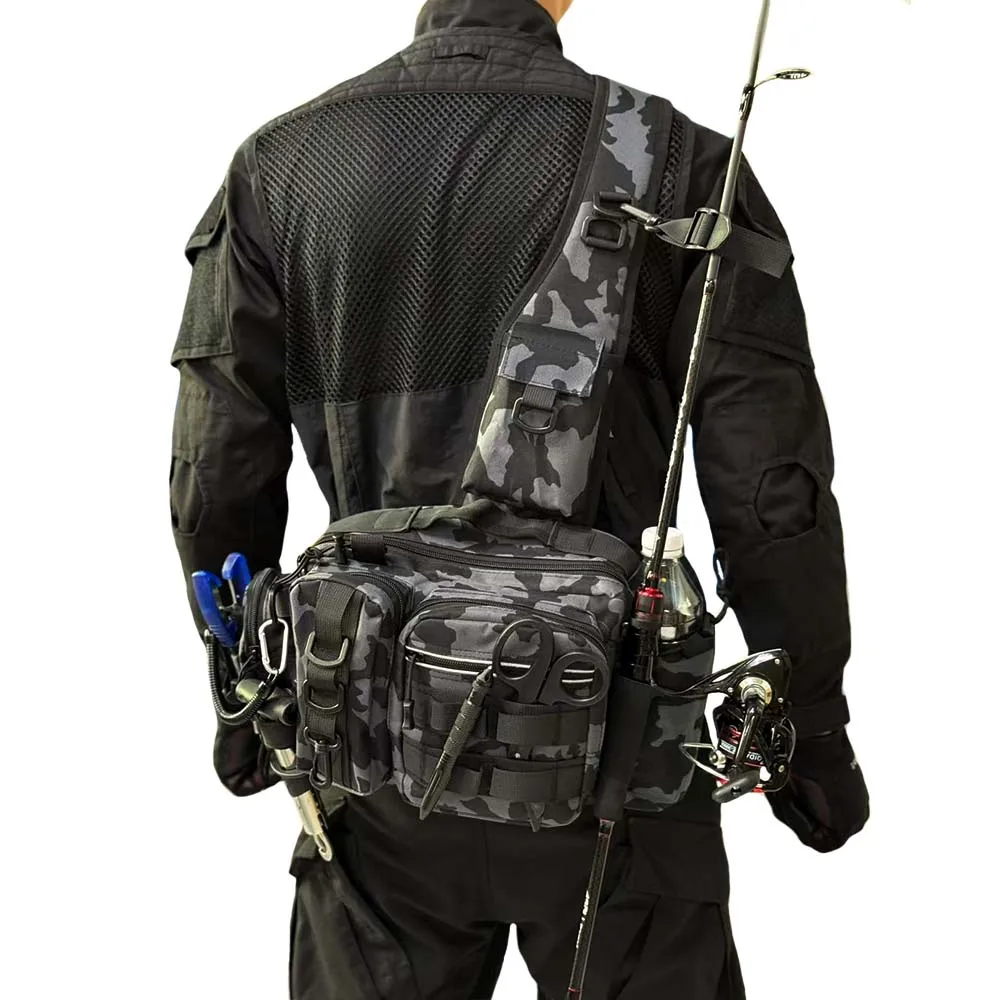 Riñonera táctica MOLLE camuflaje bandolera multifuncional - imagen 5