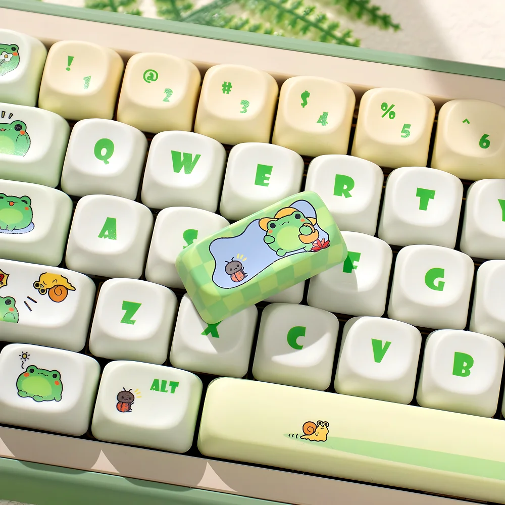 Little Frog MOA PBT Keycaps 141 Keys DIY Cute Animal Heat Sublimation for 60/80/87/98/104/108 Mechanical Keyboards